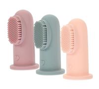 Veemoon 3pcs Finger Dot Toothbrush Soft Silicone Toothbrushes for Boys and Dual Sided Tongue Cleaner with Massaging Bumps Cleaning