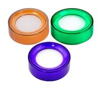Veemoon 3pcs Fingertip Moistener: Finger Wet Sponge - Thumb Damper Plastic Round Cup for Counting Currency Money Paper Document Financial Office Stationery