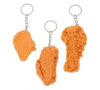Veemoon 3pcs Fried Chicken Keychain Chicken Wing Leg Keyring PVC Simulation Keyring