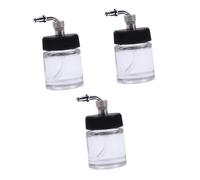 Veemoon 3pcs Glass Airbrush Bottles Caps Refillable Paint Cups for Airbrushing for Spray Bottle Projects and Model Painting