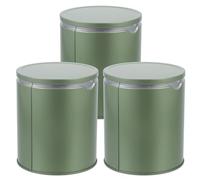 Veemoon 3pcs Green Tinplate Tea Tins with Smooth Surface and Good Gloss, Airtight Small Storage Jars for Dried Teas and Dried Fruits, for Party Or Shopping Mall Use