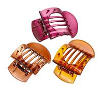 Veemoon 3pcs Hair Claw Clips Inner Teeth Women's Arch Bridge Hairpin Strong Hold Spring Claw Clips Decorative Hair Accessories