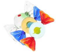 Veemoon 3pcs Handmade Glass Sweets in Vintage Murano Style, Easy to Hang Glass Candy Ornaments for Christmas Decorations, Smooth and Shiny Candy Decorations for Table Display Random Style