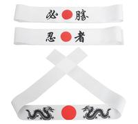 Veemoon 3pcs Japanese Ninja Headband for Karate Sushi Chef Costumes Practical Karate Headbands for Men Japanese Hairband