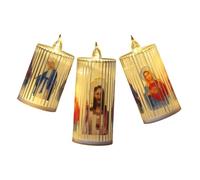 Veemoon 3pcs LED Flameless Candle Lamps Set with Acrylic Shell, Small 5.8x10.8cm + Medium 5.8x12.5cm + Large 5.8x14.5cm, Decorative Prayer and Holy Night Candle Lights for Christmas,