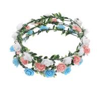 Veemoon 3pcs LED Flower Crown Headband for Women Luminous Floral Tiara with Soft Comfortable Band Natural Looking Green Leaves for Weddings Festivals and Photo Props