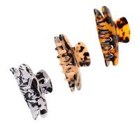 Veemoon 3pcs Leopard Print Acetate Hair Claw Clips for Women Strong Hold Non-slip French Vintage Jaw Clips Lightweight Hair Accessories and Daily Styling