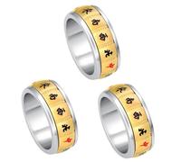 Veemoon 3pcs Mahjong Rotating Ring for Men Unique Finger Jewelry Lightweight and Comfortable Design for