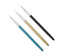 Veemoon 3Pcs Metal Handle Nail Art Brushes Ultra Thin Tip Painting Tools for DIY Nail Designs for Flowers and Patterns Durable and Easy to Clean