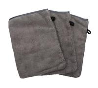 Veemoon 3Pcs Microfiber Makeup Remover Gloves Facial Cleaning Mitts for Sensitive Skin Reusable Wash Bath Shower Exfoliating Gloves Gray Black
