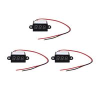 Veemoon 3pcs Mini Digital Waterproof Voltmeter 0.28 Inch Two-wire Dc Voltage Meter 3.0-30v Power Tester Circuit Tester Automotive Voltage Gauge for Electrical Testing