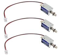 Veemoon 3pcs Mini Push-pull Electromagnet Solenoid Actuators Dc12v 2a, 4mm Stroke Linear Frame Solenoid for Industrial and Scientific Valve Applications