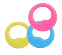Veemoon 3pcs Pack Moon Type Tpr Dog Rings for Dogs Lightweight Chew Stands to Chewing Sturdy Rubber Training Color