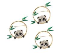 Veemoon 3pcs Panda Brooch Pin for Women Cute Cartoon Aesthetic Accessory Durable Enamel Pin for Clothing Hats Backpacks Unique present for Panda Lovers Fashionable Jewelry