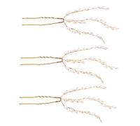 Veemoon 3pcs Pearl Wedding Hair Pins for Brides Elegant Bridal Hair Accessories for Wedding Hairstyles and Special Events Eye Catching Visual Effect Comfortable and Secure Decor