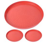 Veemoon 3pcs Plastic Poultry Feeding Trays 35cm Brood Plates for Chickens Ducks Geese, Hen Feeder Feeders for Brooding and Fodder, Poultry Feeding Accessories for Farm Use