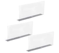Veemoon 3pcs Plastic Pvc Magnetic Shelf Dividers 25cm X 12cm Thick L-shaped Commodity Classification Boards for Supermarket and Convenience Store Shelving Organization
