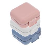 Veemoon 3pcs Portable Five-Piece Medicine Box Travel Medication Case Airtight Pill Organizer Week Pill Holder Vitamin Case Fish Oil Holder Daily Vitamin Organizer Week Pp
