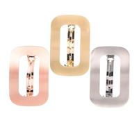 Veemoon 3pcs Rectangular Hairpin Spring Hair Holder Simple Design Geometric Shape Made of Material for Daily Use for Fine Hair No Crease Clips for Women