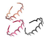 Veemoon 3pcs Resin u Toothed Hair Hoops Headbands for Women Girls Non-slip Black Brown Burgundy Hair Accessories for Daily Styling