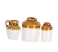 Veemoon 3pcs Retro Style Mini Ceramic Pots Set Japanese Tiny Planters for Dollhouse Desk Home Office Decor Detailed Craftsmanship Miniature Vases for Bonsai and DIY Garden Accents