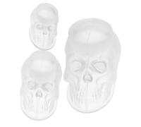 Veemoon 3Pcs Reusable Silicone Skull Candle Mold for DIY Crafts Durable Flexible Wax and Aromatherapy Mold for Halloween Home Decor for Candle Making Enthusiasts