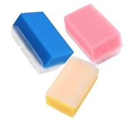 Veemoon 3Pcs Sensory Massage Brush for Newborns Soft Sponge Hair Body Bath Brushes in Pink Blue Yellow Gentle Skin Exfoliation Sensory Training Tool for Care and Early Development