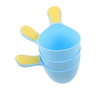 Veemoon 3pcs Shampoo Rinse Cups with Nonslip Handle Soft Ergonomic Bath Cups for Gentle Hair Washing Contoured Design for Head Comfort Reusable Plastic Bath Scoops