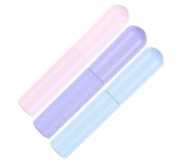 Veemoon 3pcs Silicone Lip Brush Set with Lid, Round Head Lip Concealer and Lipstick Applicator Wands, Portable Makeup Brushes for Women, Multi-color for Travel and Daily Use