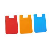 Veemoon 3pcs Smartphone Wallet Holder Ultra-Thin Adhesive Silicone Card Pouch Id Credit Card Storage Random Color