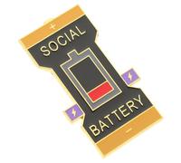 Veemoon 3pcs Social Battery Symbol Brooch Psychology Symbol Brooch for Clothes Durable Design for Fashion Accessories Eye Catching Pin for Daily Wear