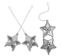 Veemoon 3pcs Stainless Steel Star-Shaped Tea Infusers with Chain Fine Mesh Loose Leaf Tea Strainers for Home and Office