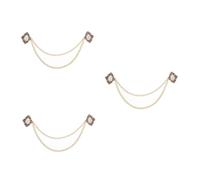 Veemoon 3pcs Stylish Retro Brooch Pin with Hanging Chain for Men Vintage Badge Lapel Pin for Business Suit Decor Elegant Accessory for Formal Events Unique Tassel Design