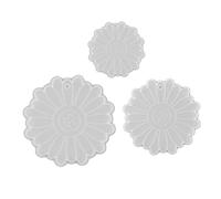 Veemoon 3Pcs Sunflower Silicone Coaster Molds Set, Small Medium Large Resin Casting Moulds for Handmade Epoxy Cup Mats and DIY Craft Decor