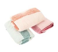 Veemoon 3pcs Thickened Face Towel Stripe Pattern Absorbent Bath Washcloths for Home and Bathroom Use Pack