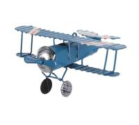 Veemoon 3pcs Vintage Metal Airplane Model Blue Retro Aircraft Pendant Hanging Ornament for Desktop Photo Props Christmas Tree Decoration Wrought Iron Plane for Party Favors and Home