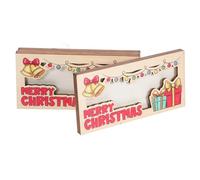 Veemoon 3pcs Wooden Christmas Money Holder Cash Organizer Multifunctional Card Wallet for Holiday Party Favors Small Lightweight Xmas Gift Keepsake