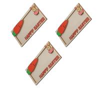 Veemoon 3pcs Wooden Easter Money Holder Set - Bunny and Carrot-Shaped Envelope Wallets - Spring Holiday Cash Organizer for Easter Party Favors and Presentations