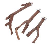 Veemoon 3pcs Wooden Parrot Perch Grapevine Branch Birds Stand Paw Grinding | 6.7'',Chewable Bird Stand,Bird Perch Platform Swing Toy for Cage Accessories,Easy to Mount
