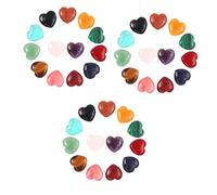 Veemoon 3sets Heart Shape Crystal Stones Mixed Color Decorative Gemstone Ornaments for DIY Crafts Home Decor and Collecting Unique Natural Adornments 24pcs*3