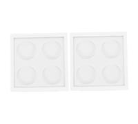 Veemoon 4-Grid White Eyeshadow Case Window 26.5mm Magnetic Closure 2-Piece Set for Makeup Storage and Lipstick Organization