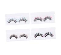 Veemoon 4 Pairs Colorful Butterfly Sequins False Eyelashes for Cosplay Festival Makeup Glitter Lash Extensions for Halloween Party Lightweight for Charming Looks