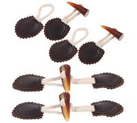 Veemoon 4 Pairs Horn Toggle Buttons for Clothes Durable Coat Buckles Replacement Sewing Accessories for Overcoat Windbreaker and Trench Coat DIY