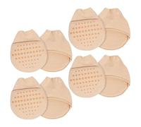 Veemoon 4 Pairs Women’s Silicone Topper Socks with Forefoot Cushion Pads, Invisible Low-Cut Skin Color Half Socks for High Heels, Non-Slip Reusable Foot Cover