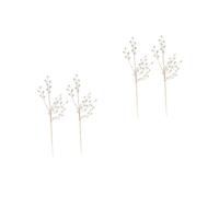 Veemoon 4 pcs Acrylic Artificial Berry Branches for Christmas Wreaths Rustic Floral Arrangement DIY Vase Decor Easy-clean Fake Beaded Stems for Xmas Party Centerpieces and Holiday
