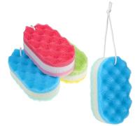 Veemoon 4 Pcs Bath Sponges Exfoliating Body Scrubbers with Hanging Ropes for Easy Storage Soft Loofah Sponges for Luxurious Lathers and Efficient Cleaning for Daily Use