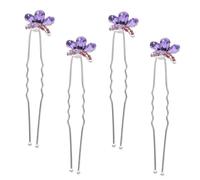 Veemoon 4 pcs Bridal Butterfly Rhinestone U Shaped Hairpins for Women Wedding Hair Accessories Decorative Pins for Formal Hairstyles