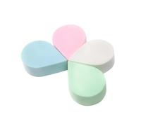 Veemoon 4 Pcs Dual Use Drop Shape Facial Sponges Natural Biodegradable Makeup Puff for Wet and Dry Skin Care Cleansing and Blending Mixed Colors Gentle Face Cleaning Tool for All Skin