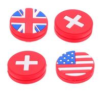 Veemoon 4 Pcs Flag Pattern Tennis Absorbers Tennis Racquet Absorbers Tennis Dampers Tennis Dampener for Players Shock Absorber Tennis Racket United States Flag Pattern