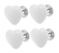 Veemoon 4 pcs Heart-Shaped Toilet Flush Button Assistants Toilet Tank Button Accessories Easy-Install Push Helpers for Bathroom Decor